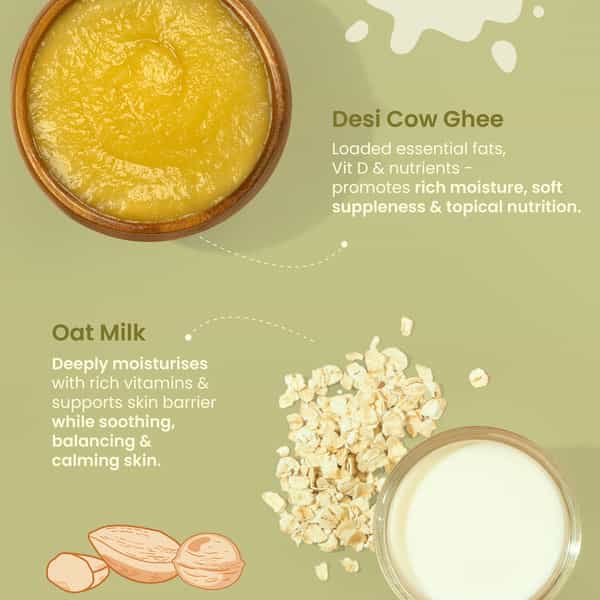 Nat Habit Baby Face Malai - Face Cream | Multi-Nut Oats & Vit-E | 75G