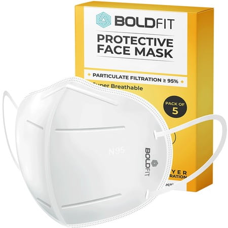 Boldfit N95 Mask For Face Anti Pollution Protective - Pack Of 5