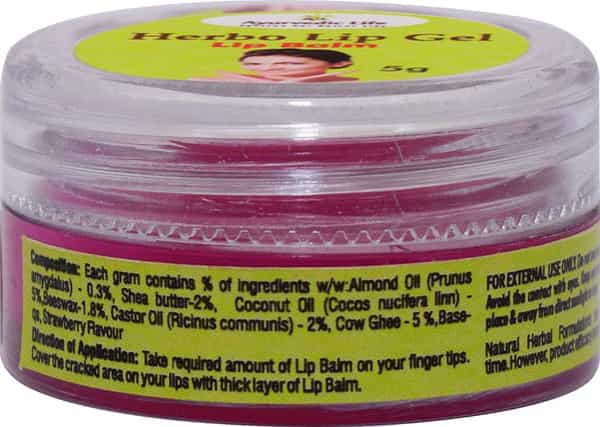 Al-Ayurvedic Life Lip Balm - Lip Gel - 5Gms With Strawberry Flavour Pack Of 4