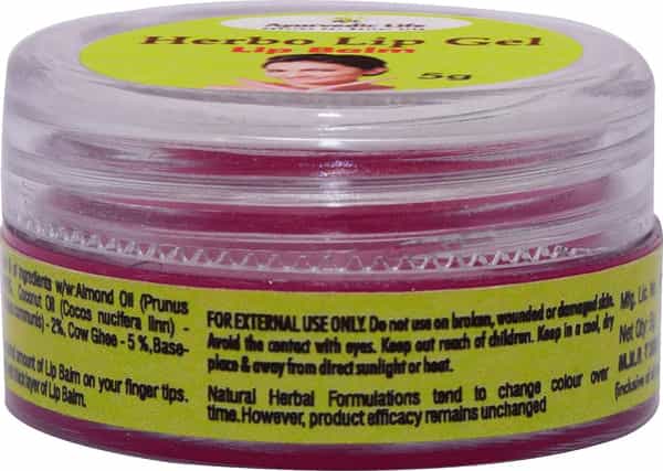 Al-Ayurvedic Life Lip Balm - Lip Gel - 5Gms With Strawberry Flavour Pack Of 4