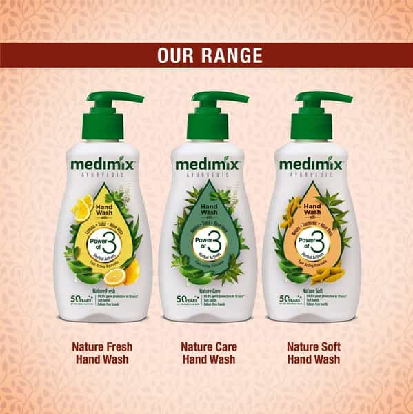 Medimix Ayurvedic Nature Soft Hand Wash With Neem Turmeric Aloe Vera Bottle - 190 Ml