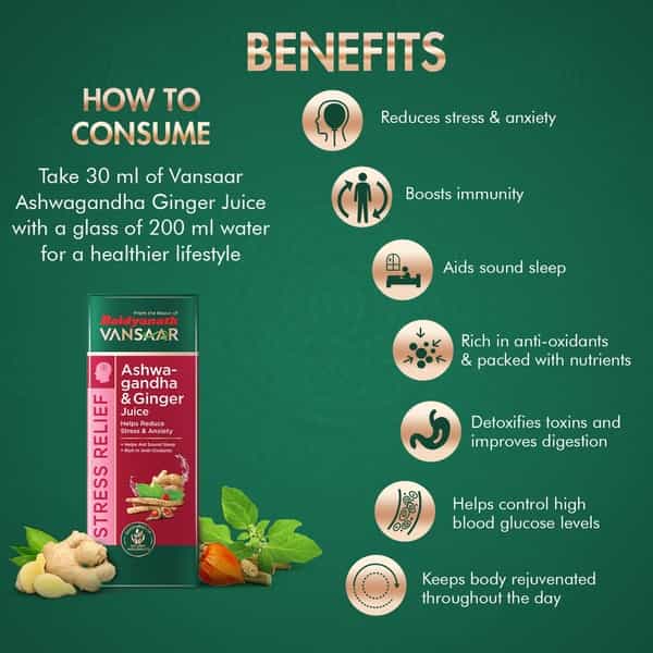Vansaar Ashwagandha Ginger Juice - 1L