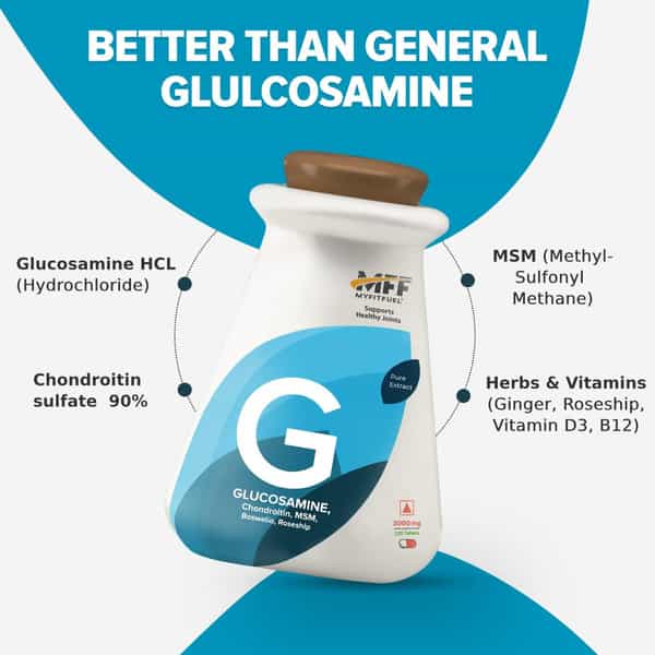 Myfitfuel Glucosamine With Chondroitin Sulfate | Msm & Hyaluronic Acid | (3000Mg) | 60 Tablets