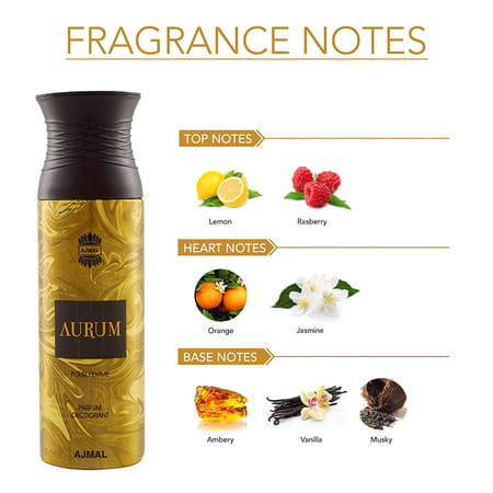 Ajmal Aurum & Carbon & Carbon Deodorant Spray - For Men & Women (200 Ml Pack Of 3)