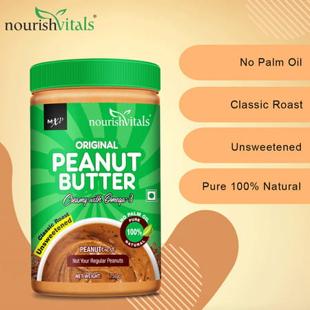 Nourishvitals Irresistibly Tasty Combo High Protein Peanut Butter (Extra Crunchy) (750gm Each)
