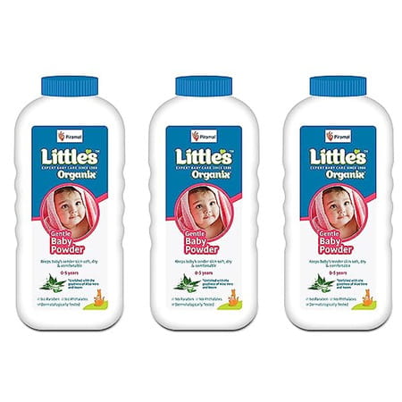 Little'S Organix Gentle Baby Powder I Free From Parabens & Phthalates 400g White X Pack Of 3