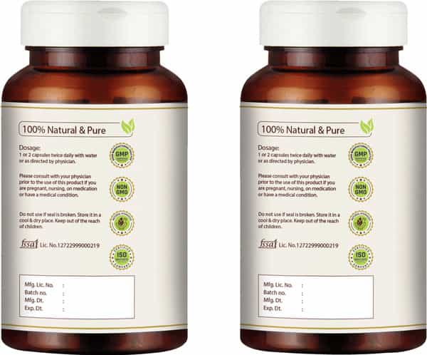 Vedikroots Arjuna 60 Capsules 450 Mg 100% Organic | For Healthy Heart (Pack Of 2)