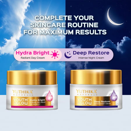 Yuthika Youth & Glow Deep Restore Intense Night Cream | All Skin Types 50G | Dermatologically Tested