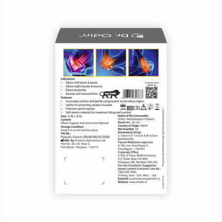 Dr. Odin Ae-02 Premium Elbow Support For Pain Relief | Contoured Design |Unisex (Small)