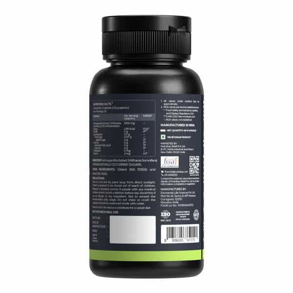 Nutrabay Wellness Ashwagandha Capsules (Withania Somnifera) - 1000Mg 60 Veg Capsules