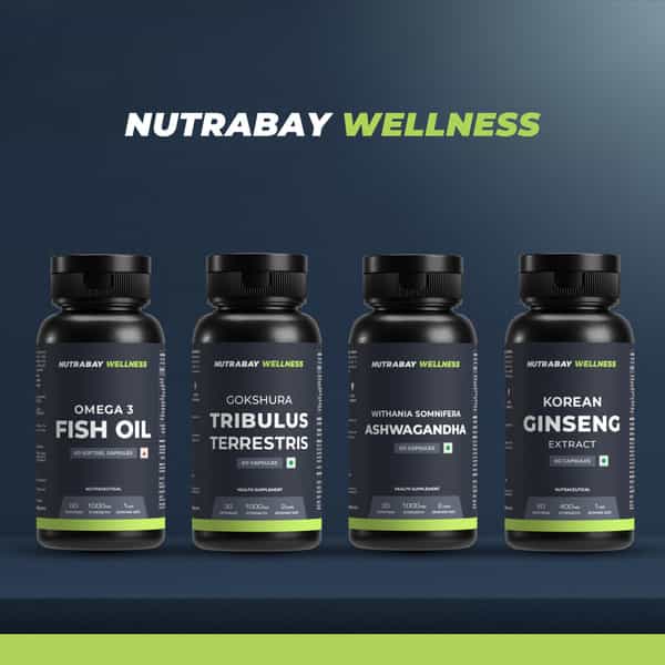 Nutrabay Wellness Ashwagandha Capsules (Withania Somnifera) - 1000Mg 60 Veg Capsules