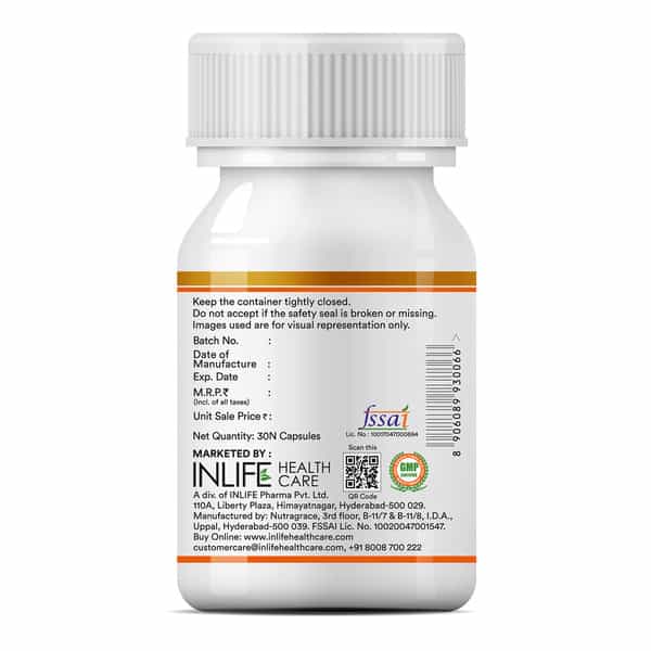 Inlife Tocotrienols & Wheat Germ Oil With Tocopehrols Vitamin E 30 Capsules