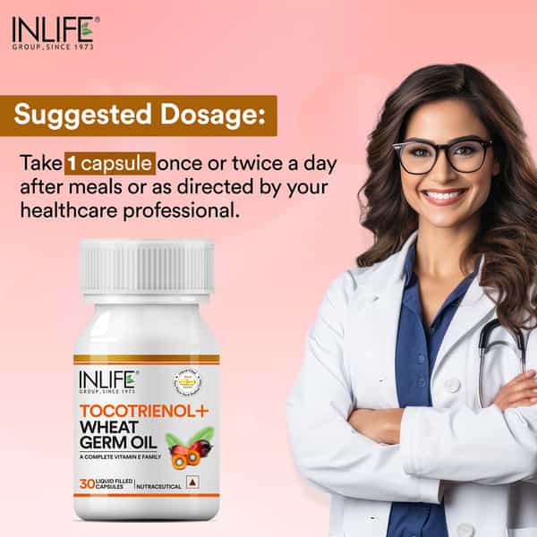 Inlife Tocotrienols & Wheat Germ Oil With Tocopehrols Vitamin E 30 Capsules