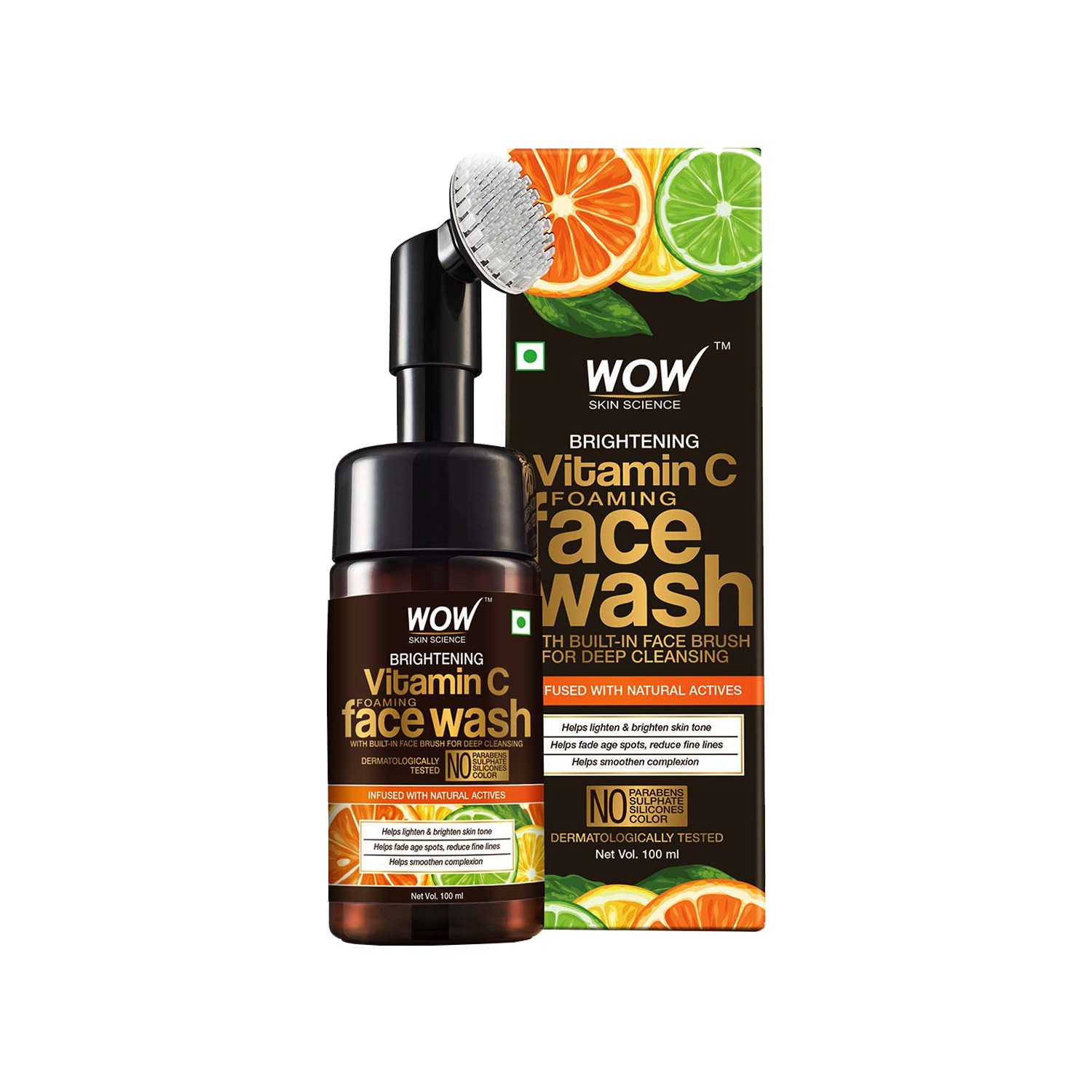 Buy WOW SKIN SCIENCE VITAMIN C FOAMING FACE WASH (WITH BRUSH ) 100ML