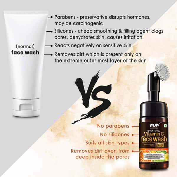 Wow Skin Science Vitamin C Foaming Face Wash (With Brush ) - 100Ml