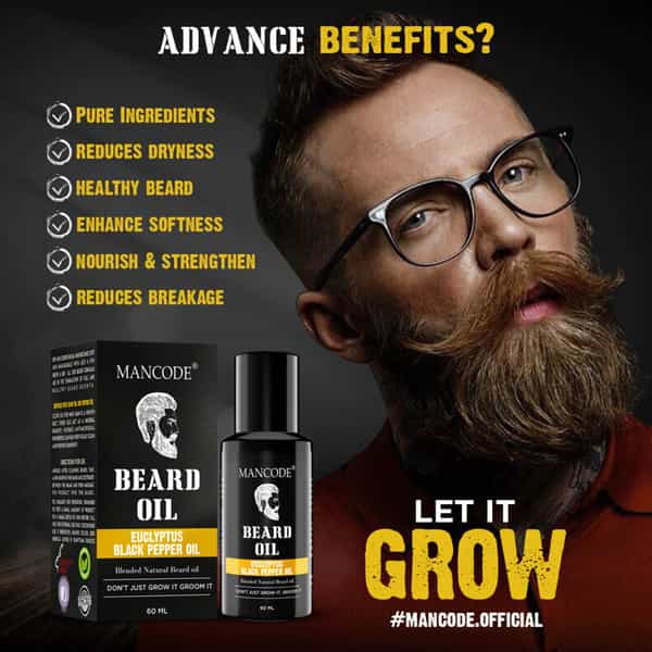 Mancode Eucalyptus And Black Pepper Beard Oil | 60Ml