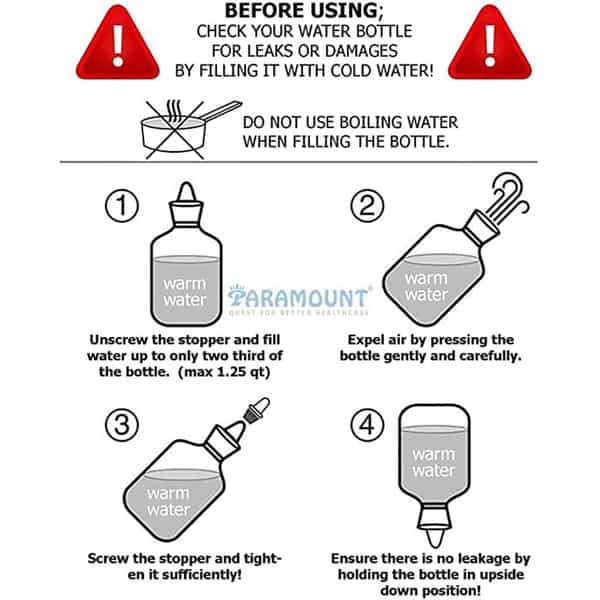 Paramount Bs Standard Hot Water Bag For Pain Relief & Period Cramps 2 Ltr. Capacity (Pack 2)