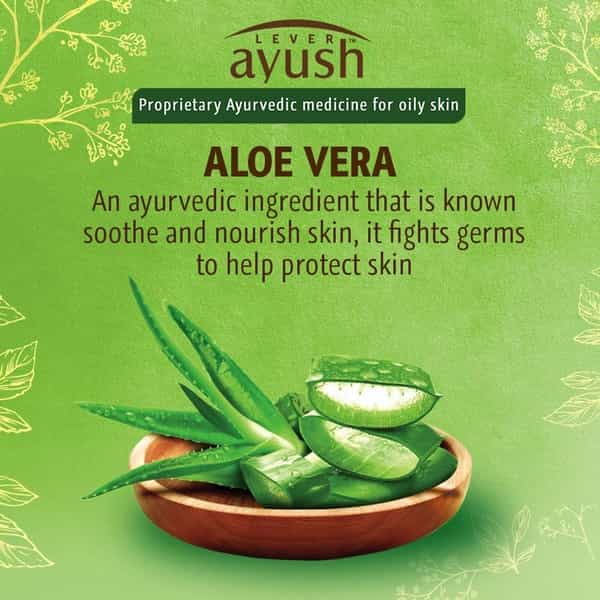 Lever Ayush Natural Ayurvedic Oil Clear Aloe Vera Face Wash - 80 G