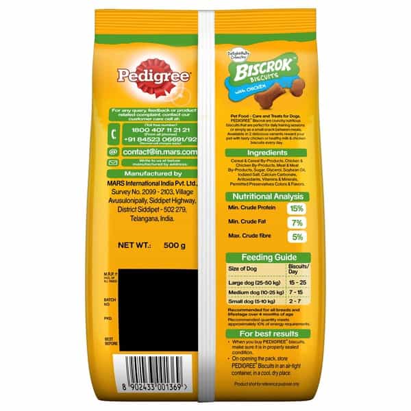 Pedigree Biscrok With Chicken 500G Gm Pack