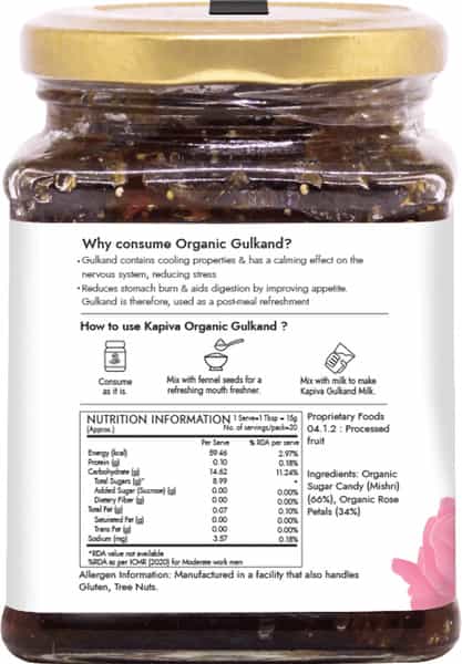 Kapiva Organic Gulkand - Natural Rich In Calcium And Antioxidants - 300G