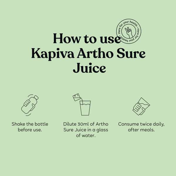 Kapiva Artho Sure Juice-1L| Joint Pain Relief|Ashwagandha - Rasna - Kutki - Guduchi And Other Herbs