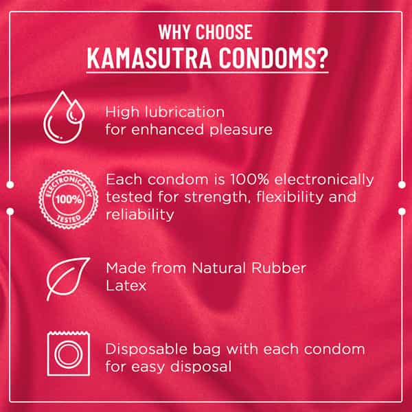 Kamasutra Strawberry Pleasure Flavoured Condoms For Men Pack Of 10