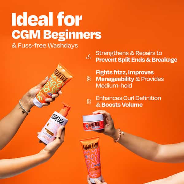 Manetain Washday Volume Bundle - Moist Shampoo | Conditioner | Curl Cream | Volume Gel