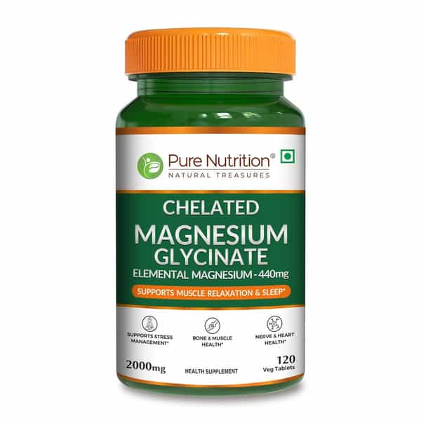 Pure Nutrition Chelated Magnesium Glycinate 2000Mg - 120 Tablets