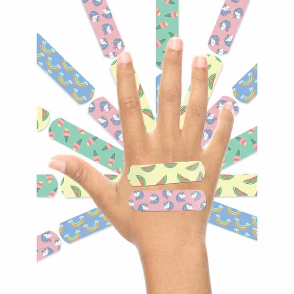 Ouchie Non-Toxic Printed Bandages Double Combo (40 Pack) - Pink & Orange