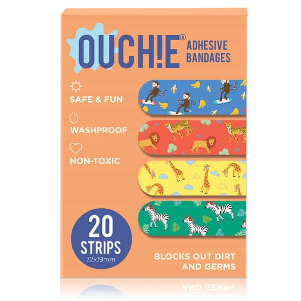 Ouchie Non-Toxic Printed Bandages Double Combo (40 Pack) - Pink & Orange