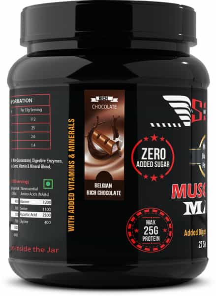 Sos Nutrition Muscular Max Men Whey Protein Chocolate Powder - 909G