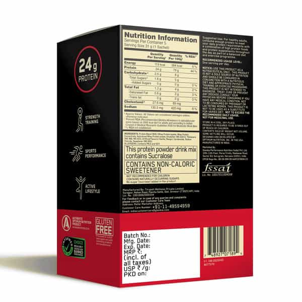 Optimum Nutrition Gold Standard 100% Whey Alphonso Mango Flavour Sachets (5 * 31G) 155 Gm