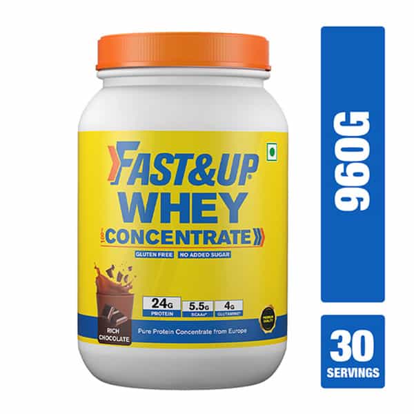 Fast&Up Whey Concentrate Protein Rich Chocolate- 30 Servings 960G Jar