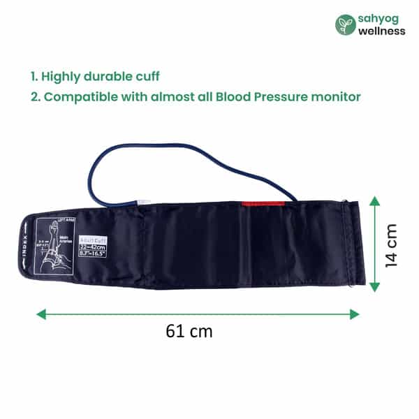 Sahyog Wellness Single Tube Long Xxl Size Bp Monitor Machine Arm Cuff (22-42 Cm) (Dark Blue)