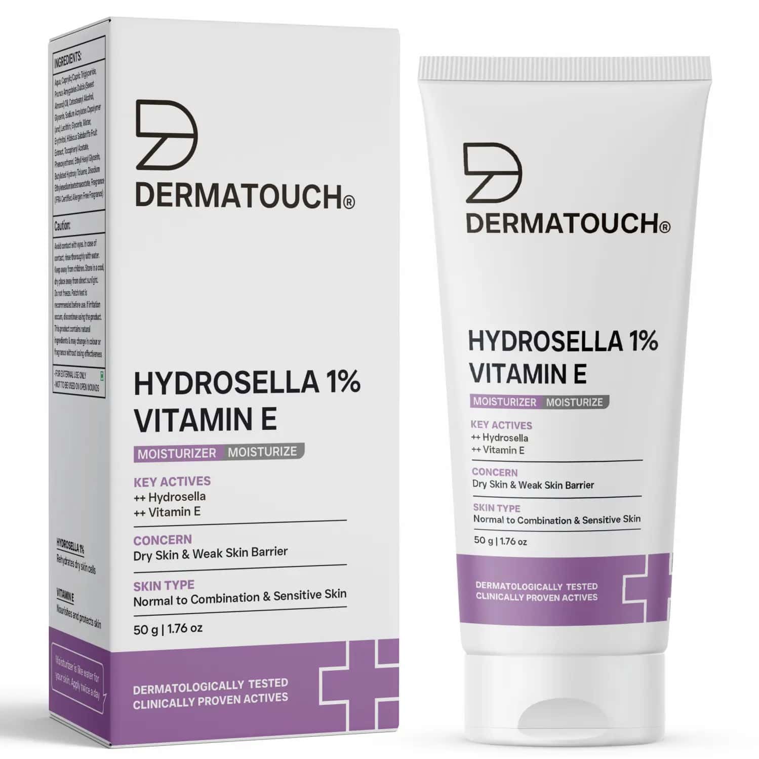 Dermatouch Vitamin E Moisturizer For Face | Daily Moisturizer Cream For Body - All Skin Type | 50g