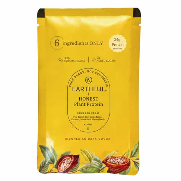 Earthful Plant Protein For Stamina- Indonesian Cocoa - Large Pack | 504 Grams