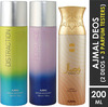 Ajmal Distraction & Persuade For Unisex & Wisal For Women Deodorants Combo Pack Of 3 (Total 600ml)