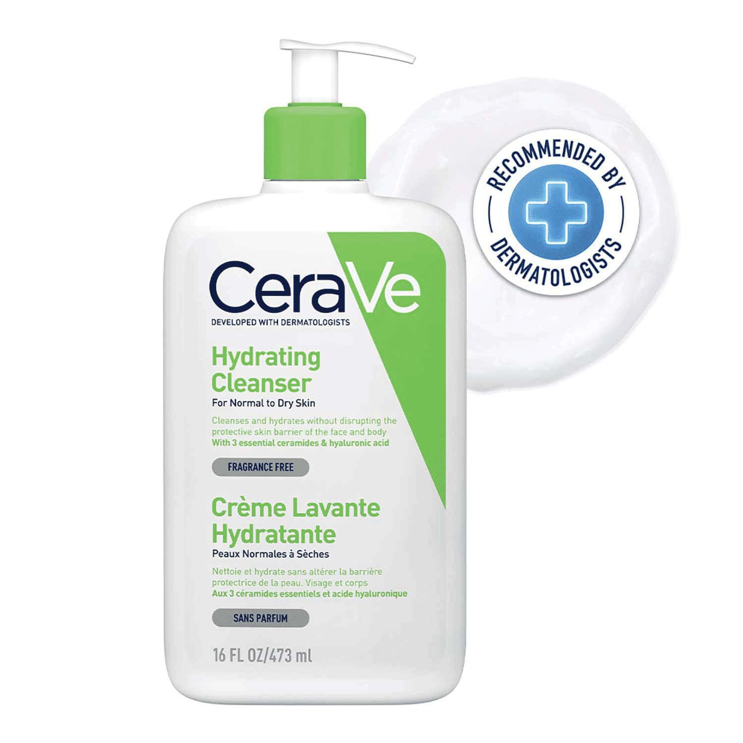 Cerave Hydrating Non-foaming Daily Facial Cleanser For Normal To Dry Skin - 473ml