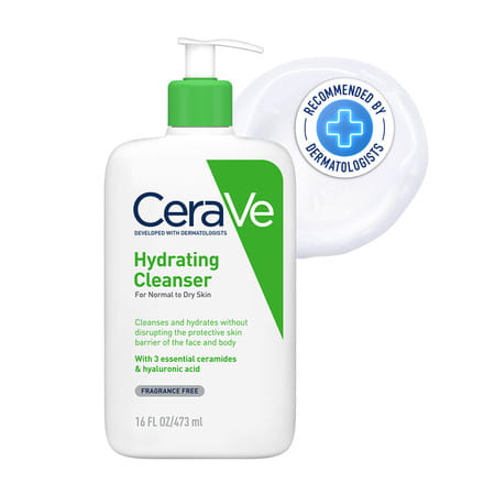 Cerave Hydrating Non-Foaming Daily Facial Cleanser For Normal To Dry Skin - 473ml