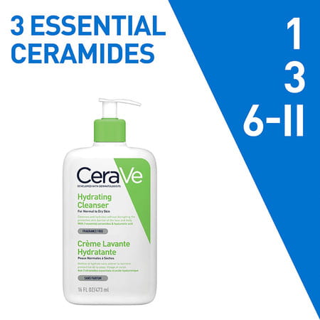 Cerave Hydrating Non-Foaming Daily Facial Cleanser For Normal To Dry Skin - 473ml