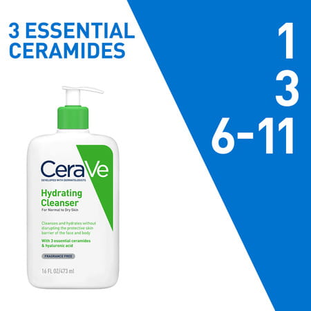 Cerave Hydrating Non-Foaming Daily Facial Cleanser For Normal To Dry Skin - 473ml