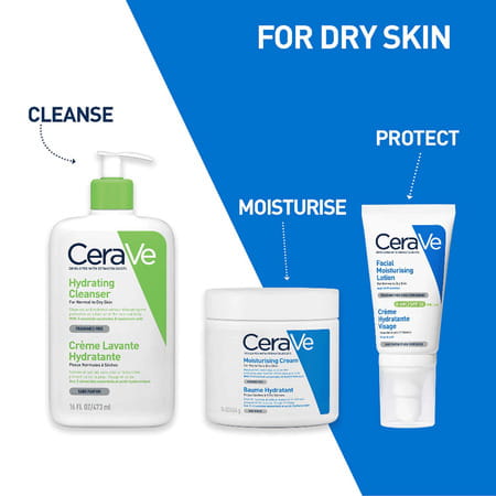 Cerave Hydrating Non-Foaming Daily Facial Cleanser For Normal To Dry Skin - 473ml