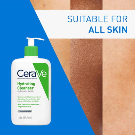 Cerave Hydrating Non-Foaming Daily Facial Cleanser For Normal To Dry Skin - 473ml