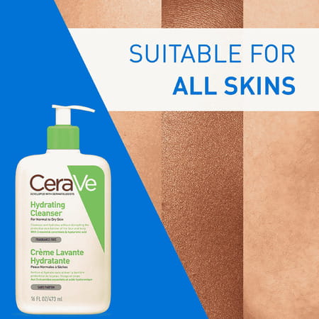 Cerave Hydrating Non-Foaming Daily Facial Cleanser For Normal To Dry Skin - 473ml