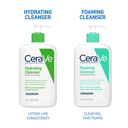 Cerave Hydrating Non-Foaming Daily Facial Cleanser For Normal To Dry Skin - 473ml