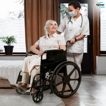 Tynor Wheelchair Standard | Black | Universal | 1 Unit