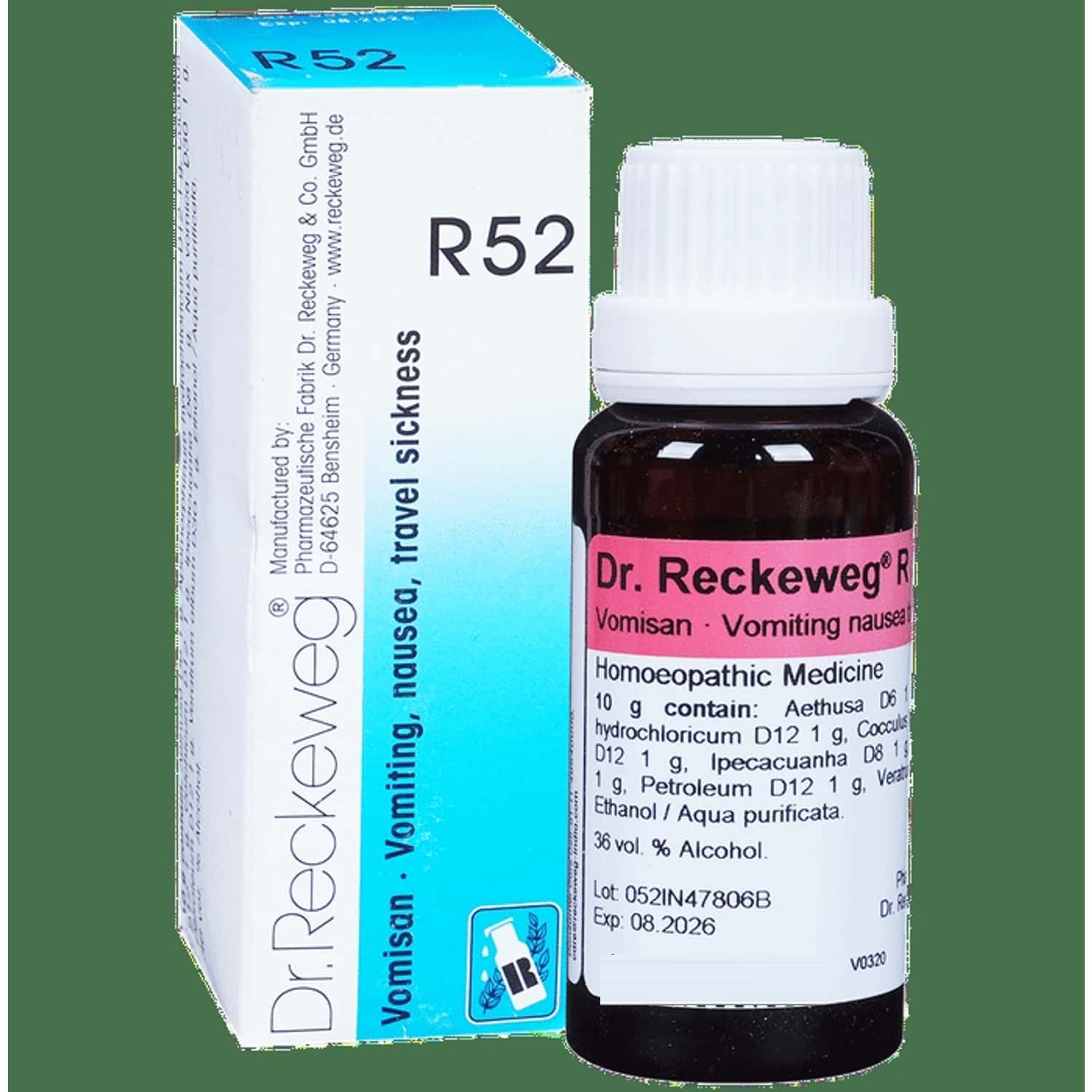 Dr. Reckeweg R52 Travel Sickness Drops 22 Ml