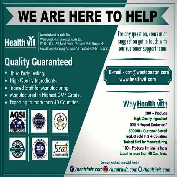Healthvit High Potency Natural Supplement Non-Synthetic 500 Mg - 60 Capsules