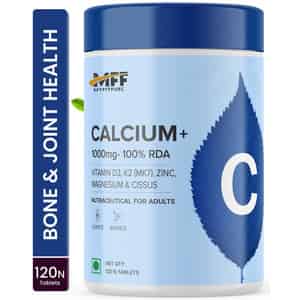Myfitfuel Calcium Vitamin D 3 | K2 (mk7) | Zinc | Magnesium Cissus. For Women Men (120 Tablets)