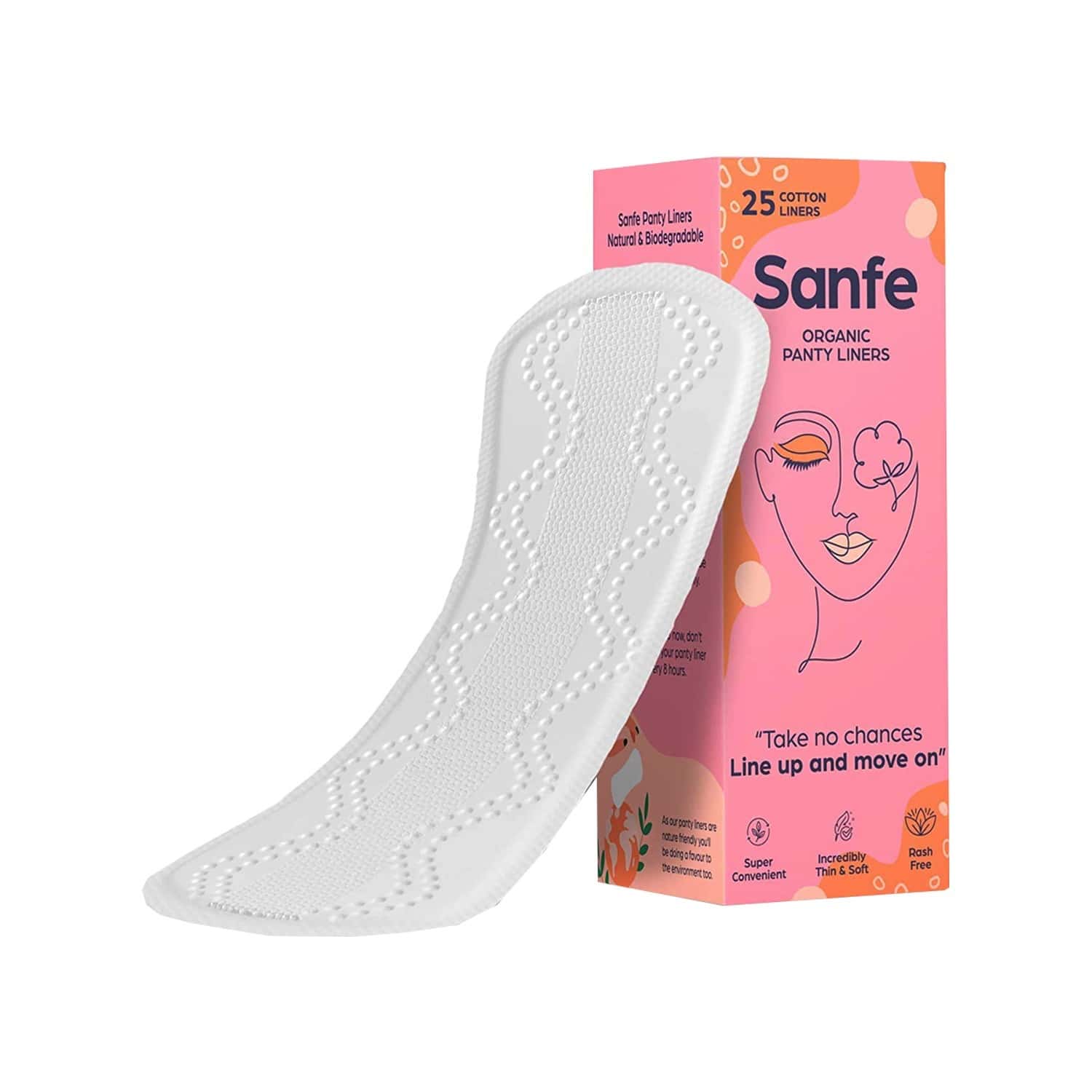 Buy SANFE RASH FREE PANTY LINERS, 100 ORGANIC COTTON AND BIODEGRADABLE
